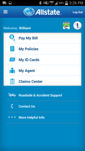 Allstate Mobile App - Logged In
